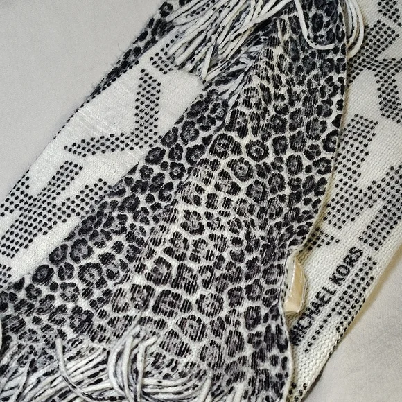 Michael Kors Monochrome Animal Print Scarf - Picture 9 of 9